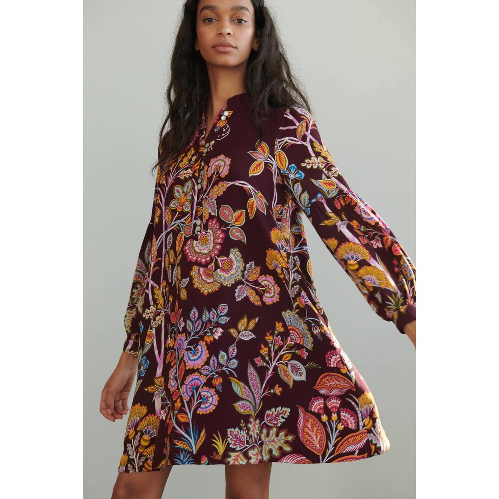 Anthropologie  Lori Floral Tunic Mini Dress